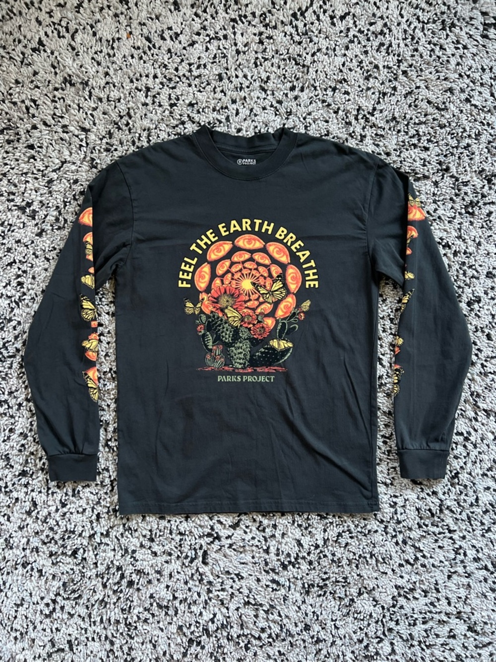 Parks Project Feel The Earth Breathe Long Sleeve Tee Shirt Dark Grey Medium